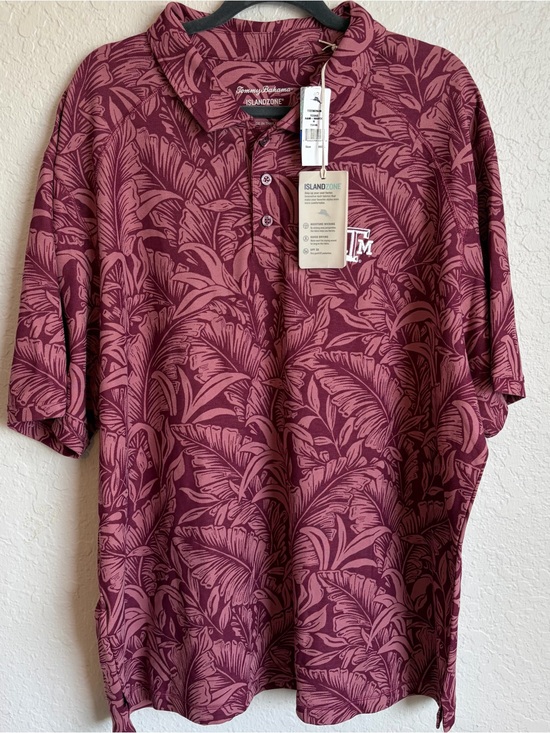 Tommy Bahama Other - Texas A&M Aggies Tommy Bahama IslandZone Palm Print Polo Shirt - Men’s 3XL NWT